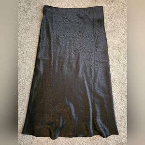 Black Leopard Midi Skirt